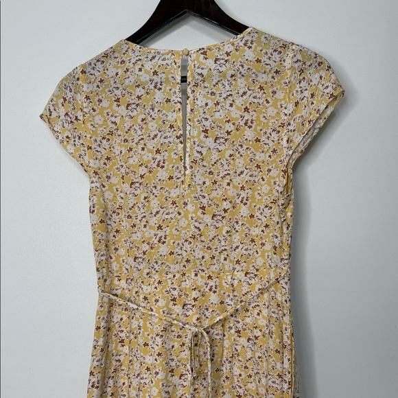 Abercrombie & Fitch Yellow Floral Print Tie Front Mini Dress Size Small - Picture 9 of 9